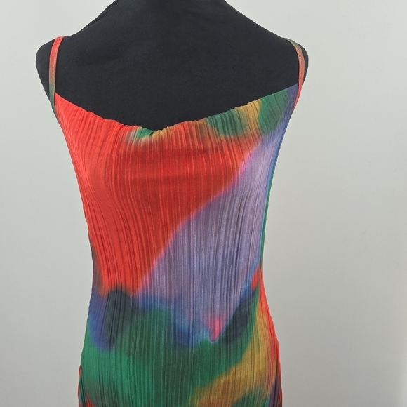 Colorful Pleated Maxi Dress - Picture 2 of 16